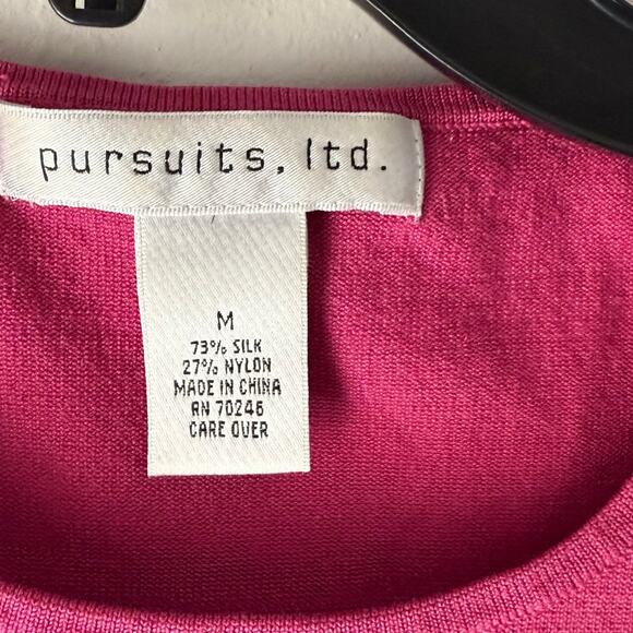 Y2K Magenta Silk Knit Tank Top – Pursuits Ltd. Sleeveless Minimalist‎ Vintage - Picture 5 of 7
